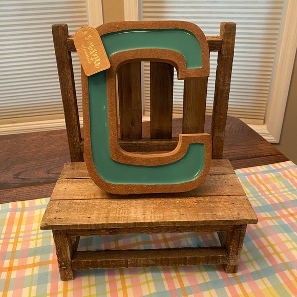 American Atelier Accents Teal Wood Letter C Wall Decor Monogram